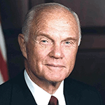 Picture of John Glenn, First American to orbit earth, the third American in Space