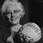 Picture of Malvina Reynolds, songs Little Boxes, What Have They Done to the Rain.