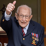 Picture of Thomas Moore, fundriased money for NHS up to his 100th birthday during COVID19 pandemic